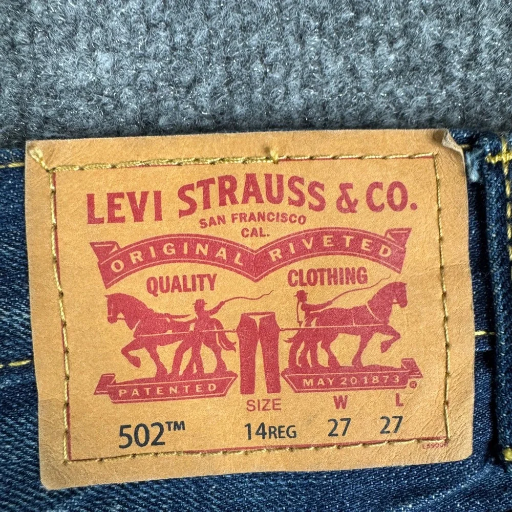 Levi's Jeans Boys Size 14 REG Blue 502 Regular Taper Distressed Cotton Denim